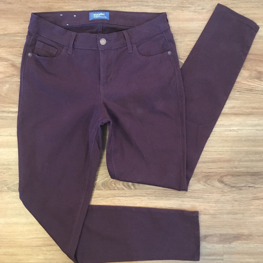 Old Navy rockstar mid-rise pants- burgundy